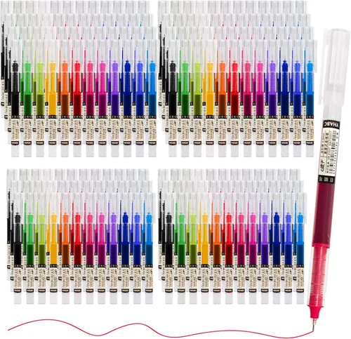 Miniatura 8 de Beieverluck 120 piezas de bolígrafos de bola rodante de 0,5 mm, bolígrafos japoneses de punta fina, bolígrafos de tinta líquida de secado rápido