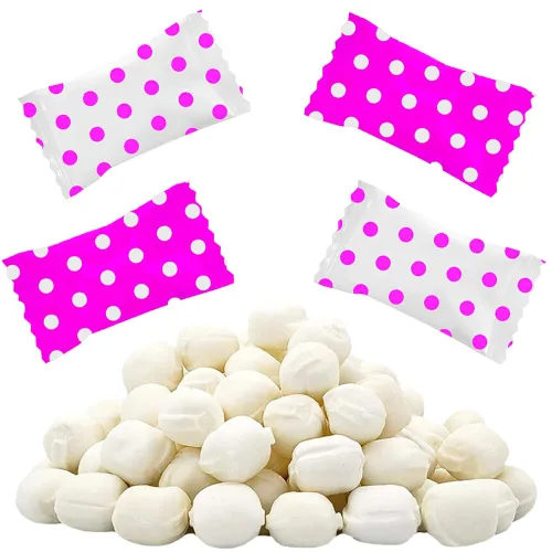 Fruidles Big Dots - Menta para después de la cena, sin grasa, certificado Kosher, envueltas individualmente (rosa brillante, 55 piezas)