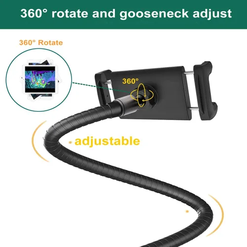 Miniatura 4 de Soporte para tablet de asiento de automóvil para tablet y teléfono de 4 a 13 pulgadas, resistente soporte de brazo de cuello de cisne de 19.7
