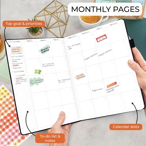 Miniatura 4 de Clever Fox Libro de Citas – Planificador de Horarios por Horas con Incrementos de 15 Minutos – Planificador de Bloques de Tiempo para Trabajo Diario