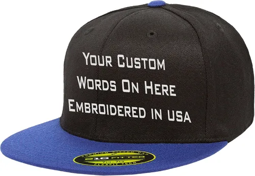 Miniatura 9 de Sombrero personalizado Flexfit 210 Personalizar Añadir su propio texto Bordado Flatbill