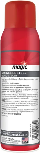 Miniatura 2 de Magic - Aerosol limpiador de acero inoxidable – 17 onzas (paquete de 6) – Elimina huellas dactilares residuos de agua y grasa de electrodomésticos