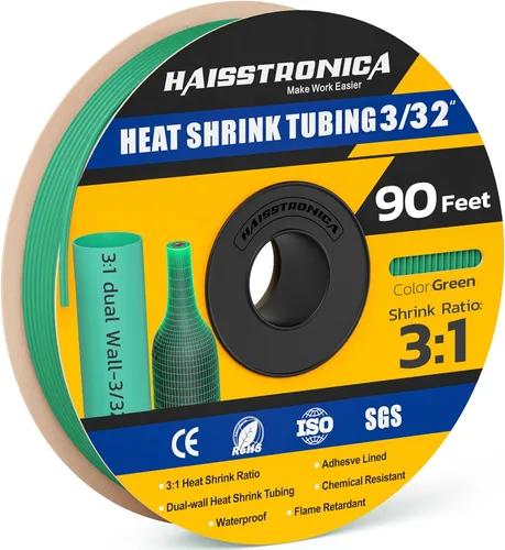 Miniatura 28 de haisstronica Tubo termorretráctil 3:1, relación de encogimiento, tubo termorretráctil de grado marino forrado con adhesivo para el hogar, automoción