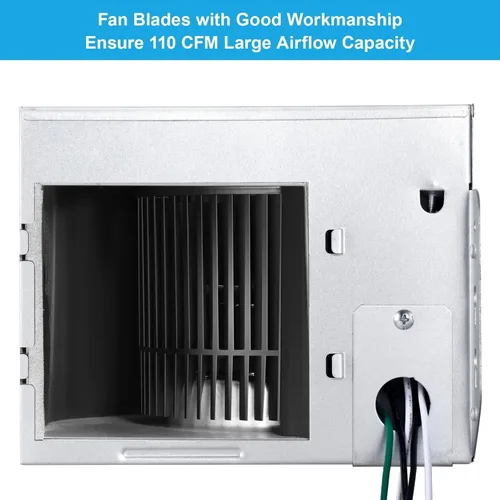 Miniatura 6 de JOEAONZ Ventilador de escape para baño de 110 CFM muy silencioso con carcasa de metal, ventilador de techo de ventilación con gran capacidad