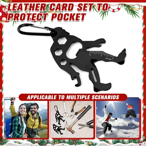 Miniatura 3 de Cholemy 12 herramientas de tarjetas de crédito, regalos novedosos para el día del padre, hombres, papá, relleno de calcetines, billetera