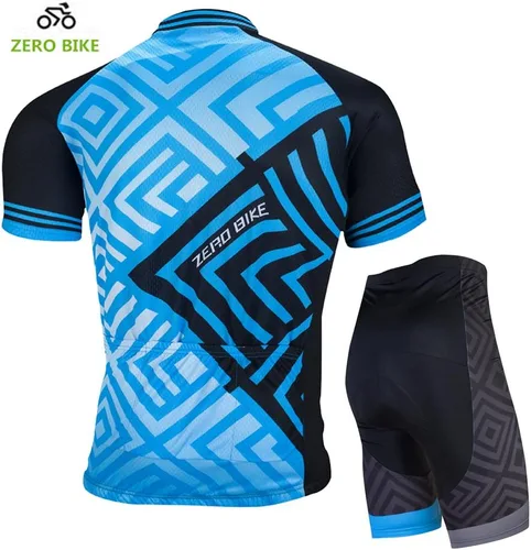 Miniatura 2 de ZEROBIKE Conjunto de camiseta de ciclismo transpirable de manga corta para hombre acolchado 3D pantalones cortos de bicicleta ropa deportiva