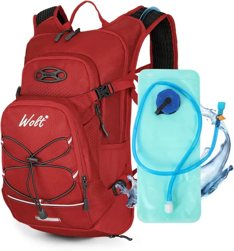 Miniatura 8 de WOLT Mochila de hidratación 18L para senderismo, mochila de agua con bolsa de agua de 2L para hombres y mujeres, paquete de hidratación para correr