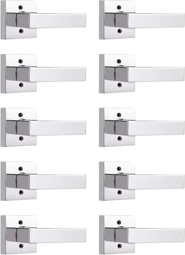Miniatura 81 de Probrico Paquete de 4 manijas de puerta simuladas en negro mate, manijas interiores que no giran, manijas reversibles resistentes para interiores