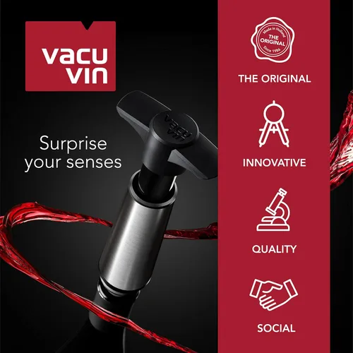 Miniatura 28 de Tapones para vino Vacu Vin, cierre al vacío, lote de 2, color gris, Set de 4, Gris