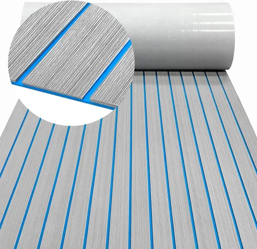Alfombra de espuma EVA para cubierta de 94 x 45/35/16 de teca sintética, antideslizante, autoadhesiva, tapete de espuma para lanchas de motor,