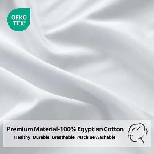 Miniatura 4 de Paquete de 2 sábanas bajeras de algodón puro tamaño individual XL para cama ajustable tamaño King dividido, 600 hilos, bolsillo profundo de 16 Blanco
