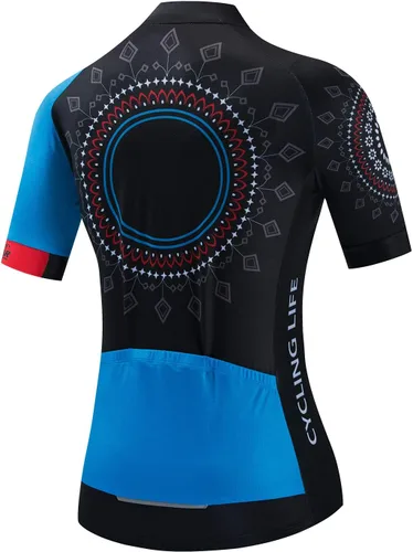 Miniatura 2 de JPOJPO Camiseta de ciclismo para mujer, de secado rápido, transpirable, reflectante, S-2XL