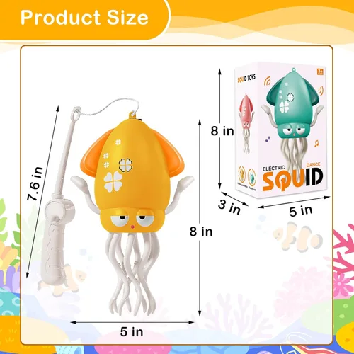 Miniatura 6 de Plnmlls Juguete de pulpo bailarín, juguetes para el tiempo boca abajo, con música y luz LED, batería recargable integrada y volumen que se pueden