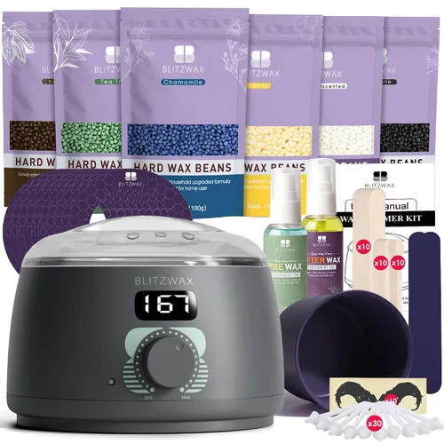 Miniatura 16 de BLITZWAX Kit de depilación brasileña y bikini para mujer, calentador de cera dura para cara, piernas y cuerpo, kit de depilación en casa, apto
