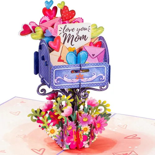 Miniatura 10 de Paper Love Best Mom Pop Up - Tarjeta de felicitación para el día de la madre hecha a mano en 3D, tarjetas de felicitación para el día de la madre, 5