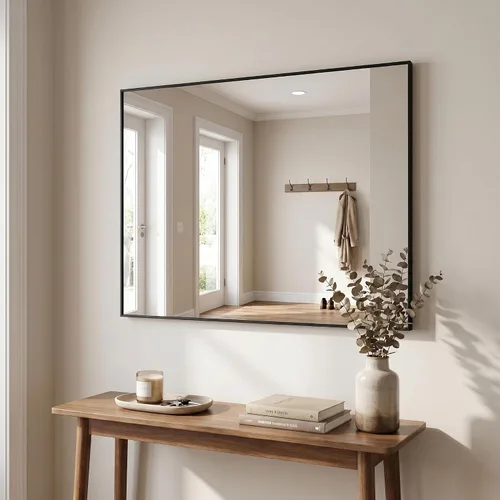 Miniatura 19 de BEAUTYPEAK Espejo de pared rectangular dorado de 24 x 36 pulgadas con marco de metal, se cuelga horizontal o vertical para sala de estar
