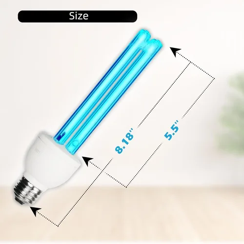 Miniatura 2 de Bombilla UVC de 25 vatios sin ozono, luz UV para dormitorio/baño/armario/cocina, longitud de onda de 253.7nm cubre hasta 400 pies cuadrados, E26