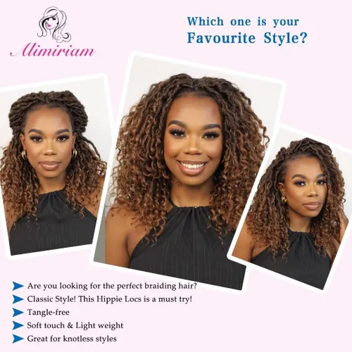 Miniatura 7 de River Locs Cabello de Crochet para Mujeres Negras - Boho Goddess Locs Grochet Hair, Boho Hippie Loc (18" 6 Paquetes T1B/púrpura#)