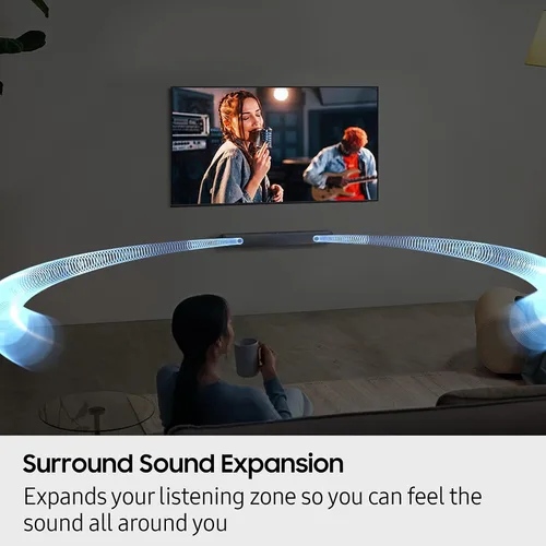 Miniatura 2 de Samsung Barra de sonido de la serie B HW B400F 2.0 ch Barra de sonido con subwoofer integrado (modelo 2025) un control remoto, expansión de sonido