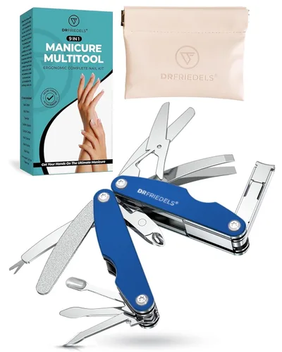 Kit de manicura y pedicura – Juego de manicura profesional 9 en 1 para mujeres y hombres con recortador de cutículas, removedor de cutículas,