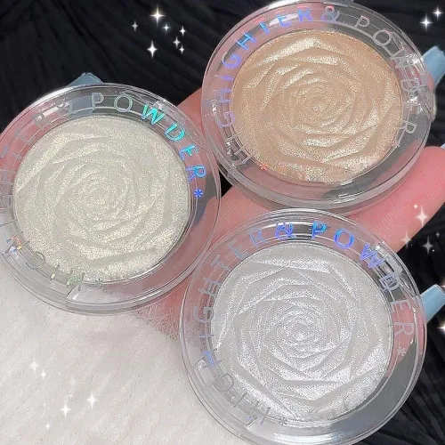 Miniatura 6 de evpct Iluminador facial de perla blanca y plata, maquillaje de brillo con purpurina de diamantes brillantes, paleta de sombras de ojos en polvo
