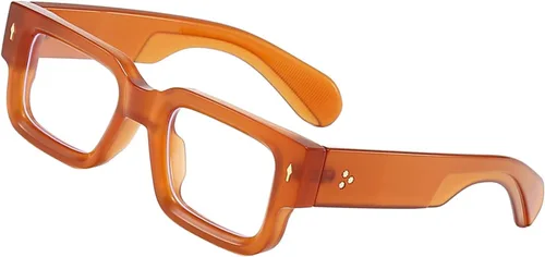 Miniatura 14 de Gafas de marco cuadrado grueso para mujeres y hombres, anteojos rectangulares gruesos, sin receta, lentes de luz azul para computadora