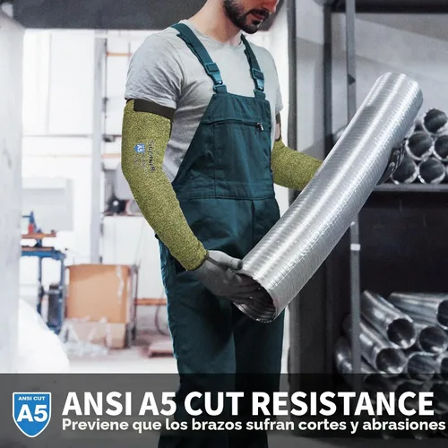 Miniatura 2 de Schwer CORE Mangas de Protección para Brazo S081, Mangas Resistentes a Cortes ANSI A5 con Orificio para el Pulgar, Manga de Soldadura Resistente a