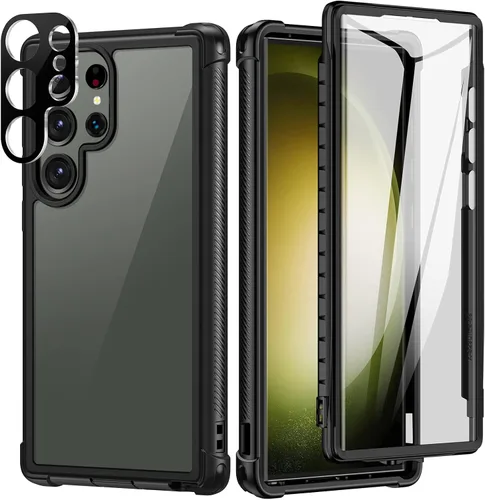 Miniatura 10 de seacosmo Diseñada para funda de teléfono Galaxy A14 5G, cubierta de cuerpo completo a prueba de golpes, con protector de pantalla integrado, funda