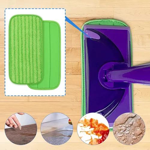 Miniatura 6 de Almohadillas de microfibra compatibles con Swiffer WetJet, accesorios de repuesto para limpiar suelos de madera dura, almohadillas reutilizables