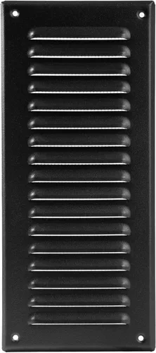 Vent Systems - Cubierta de rejilla de ventilación de aire de alero rectangular de metal negro de 3 x 10 pulgadas (interior), deflector de