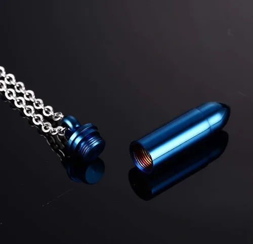Miniatura 4 de Collar con colgante de urna de bala pulida de acero inoxidable, joyería de cremación de recuerdo de cenizas conmemorativas, Acero inoxidable, No es