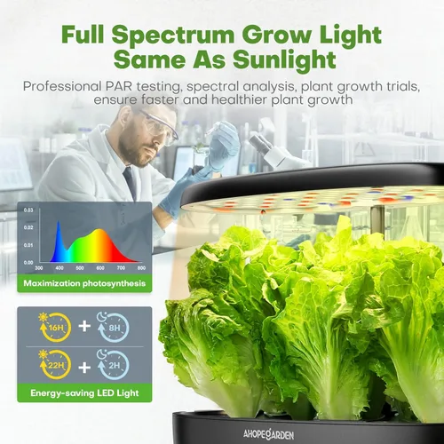 Miniatura 5 de Sistema de cultivo hidropónico de jardín interior Ahopegarden: kit de germinación de plantas de 12 cápsulas, kit de jardín, lámpara de crecimiento