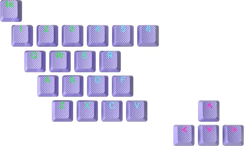 Miniatura 11 de Conjunto de teclas de goma Ranked Doble disparo translúcido Perfil OEM para teclado mecánico de juegos (Café Cuarzo, 23 teclas)