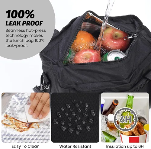 Miniatura 3 de Lonchera Bolsa de Almuerzo para Mujeres, Bolsa Térmica de Almuerzo a Prueba de Fugas para Mujeres, Bolsas Grandes de Almuerzo Tipo Tote para Adultos