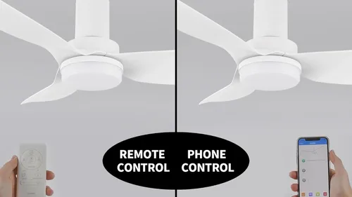 Miniatura 6 de CEME Ventilador de techo de perfil bajo de 36 pulgadas con luz y control remoto, pequeño motor de CC de 10 velocidades, aplicación de trabajo