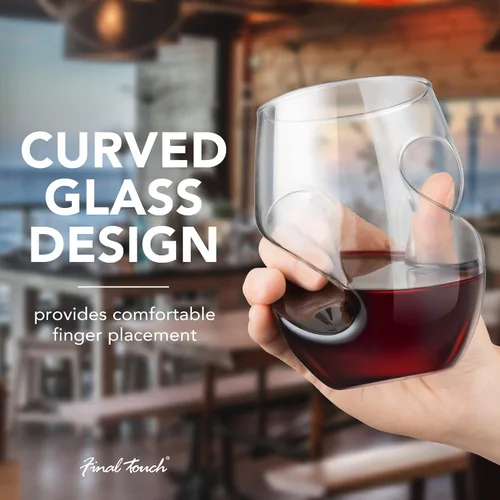 Miniatura 3 de Final Touch L'Grand Conundrum Aerator Decantador de Vino Botella Completa - 25.4 Oz. Vidrio de Cristal Transparente de Calidad Soplado a Mano