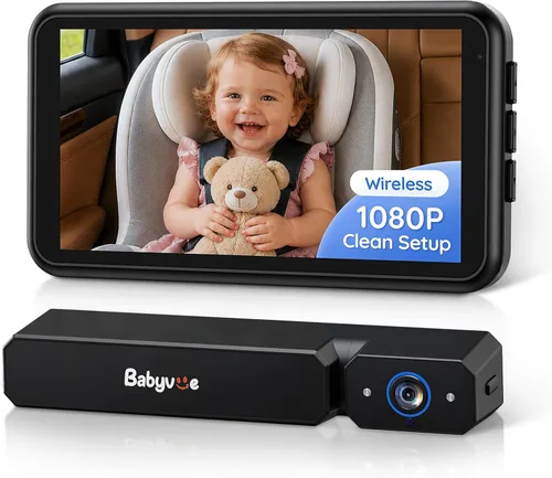 Miniatura 13 de Babyvue BC1 - Cámara de coche para bebé, pantalla HD 1080P de 4.5 pulgadas y zoom 3X, monitor de bebé automático de visión nocturna IR con brillo