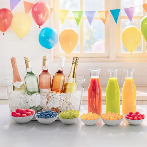 Miniatura 9 de Lifewit Cubo de Hielo de 6.5L para Fiestas 2 Piezas (en 1 Paquete), Cubo Portátil para Bebidas para Bar de Cócteles, Enfriador de Champán