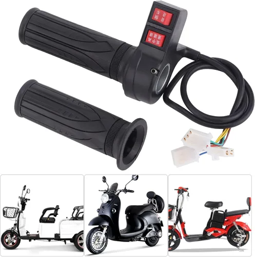 Miniatura 4 de Mango universal del acelerador de bicicleta eléctrica, 3 velocidades ajustable con control de avance/retroceso