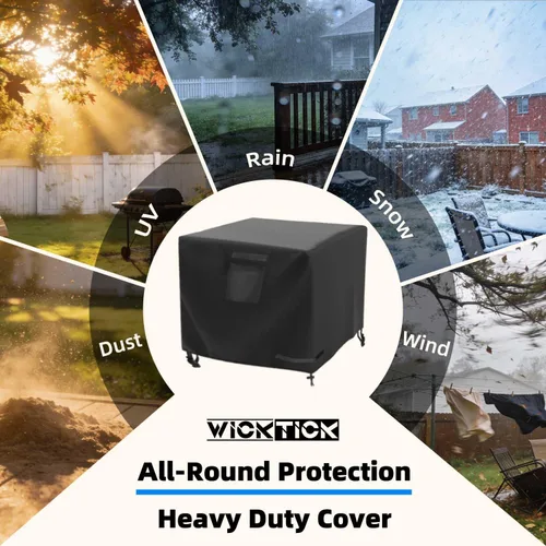 Miniatura 6 de WICKTICK Funda rectangular para mesa de fogata de gas de 44 x 28 pulgadas, cubierta para mesa de fuego resistente al agua 600D de servicio pesado