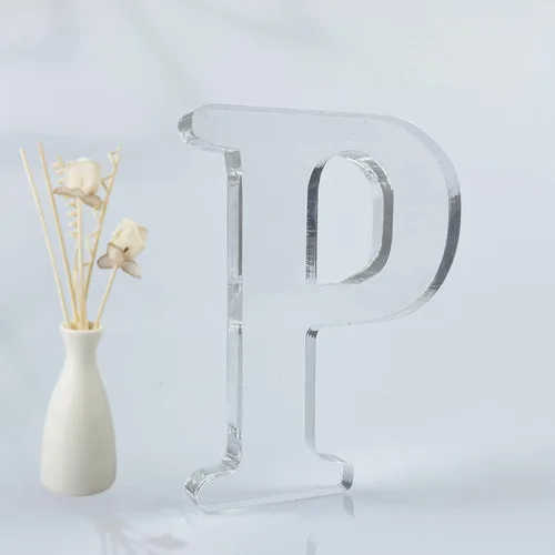Miniatura 15 de Letras acrílicas diseñables de 4 pulgadas, letras acrílicas sin terminar para decoración de pared, letras decorativas de pie en rodajas, decoración