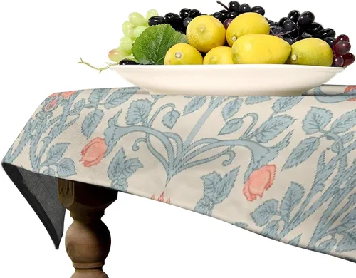 Miniatura 208 de Mantel Floral Retro de Pájaros, Diseño Original Bohemio William Morris Estampado Cubierta de Mesa para Hogar Picnic Fiesta Comedor Cocina William