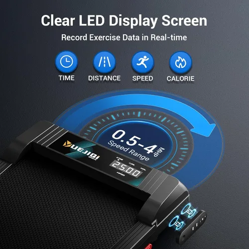 Miniatura 6 de YUEJIQI Caminadora para debajo del escritorio con inclinación para oficina en casa, 2.5 HP portátil caminadora con capacidad de peso de 280 libras