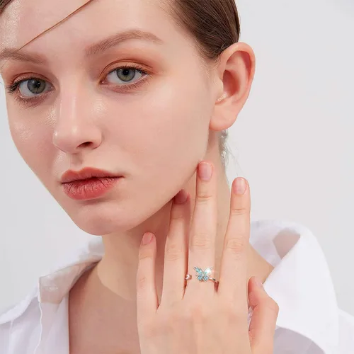Miniatura 8 de FUNEIA Anillos Fidget de Ansiedad para Mujeres Ajustables Anillos Giratorios Fidget para la Ansiedad You Are My Sunshine Anillo Giratorio Mariposa