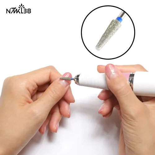 Miniatura 4 de Broca profesional de carburo para cutícula de uñas con forma de cono de 3/32 pulgadas para herramientas de manicura y pedicura (mediano)