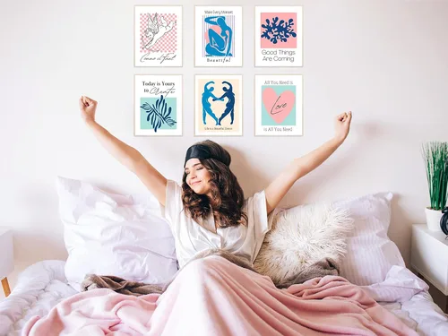Miniatura 8 de Arte estético de pared de Matisse en tonos pastel, póster danés rosa y azul, decoración de pared inspiradora para mujeres, adolescentes y niñas