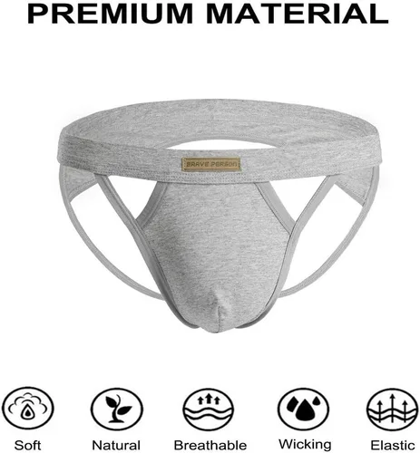 Miniatura 4 de BRAVE PERSON Jock Straps para hombre, suspensorio, ropa interior, correa de algodón elástico, atlético, suspensorios, para hombres