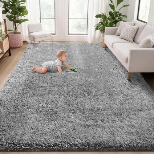 Miniatura 44 de Alfombra de pasillo 2x6 para dormitorio: Alfombras suaves de pelo largo lavables, pequeña alfombra de interior de felpa difusa para pasillo, junto a