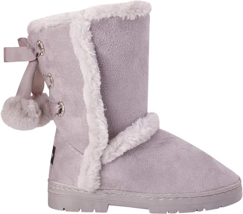 Miniatura 3 de bebe Girls Fur Trim Winter Boots with Back Lace Pom-Poms (ToddlerLittle GirlBig Girl)