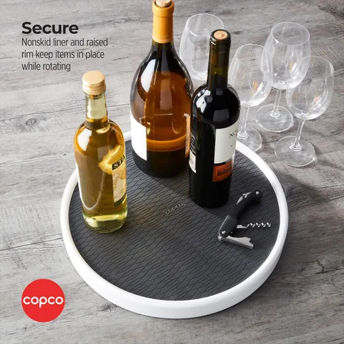 Miniatura 4 de Copco Pro - Mesa giratoria Lazy Susan de 15 pulgadas, organizador antideslizante para despensa o gabinete para especias, condimentos y botellas